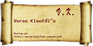 Veres Kleofás névjegykártya