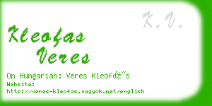 kleofas veres business card